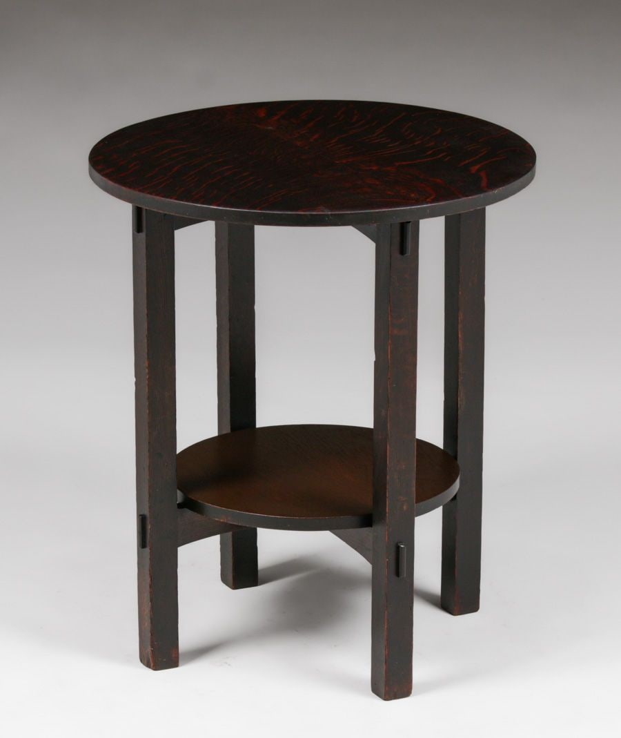Gustav Stickley #607 Oak Lamp Table c1904 - 3