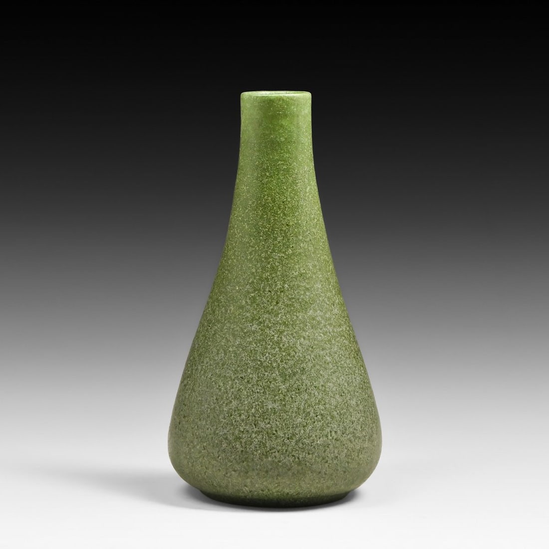 Grueby Pottery Matte Green Tapered Vase c1910: Grueby Pottery Matte Green Tapered Vase c1910. Signed. Invisible professional restoration to two small flew bites to rim, otherwise perfect condition. 6 7/8"h x 3.5"d FREE NATIONWIDE SHIPPING Free