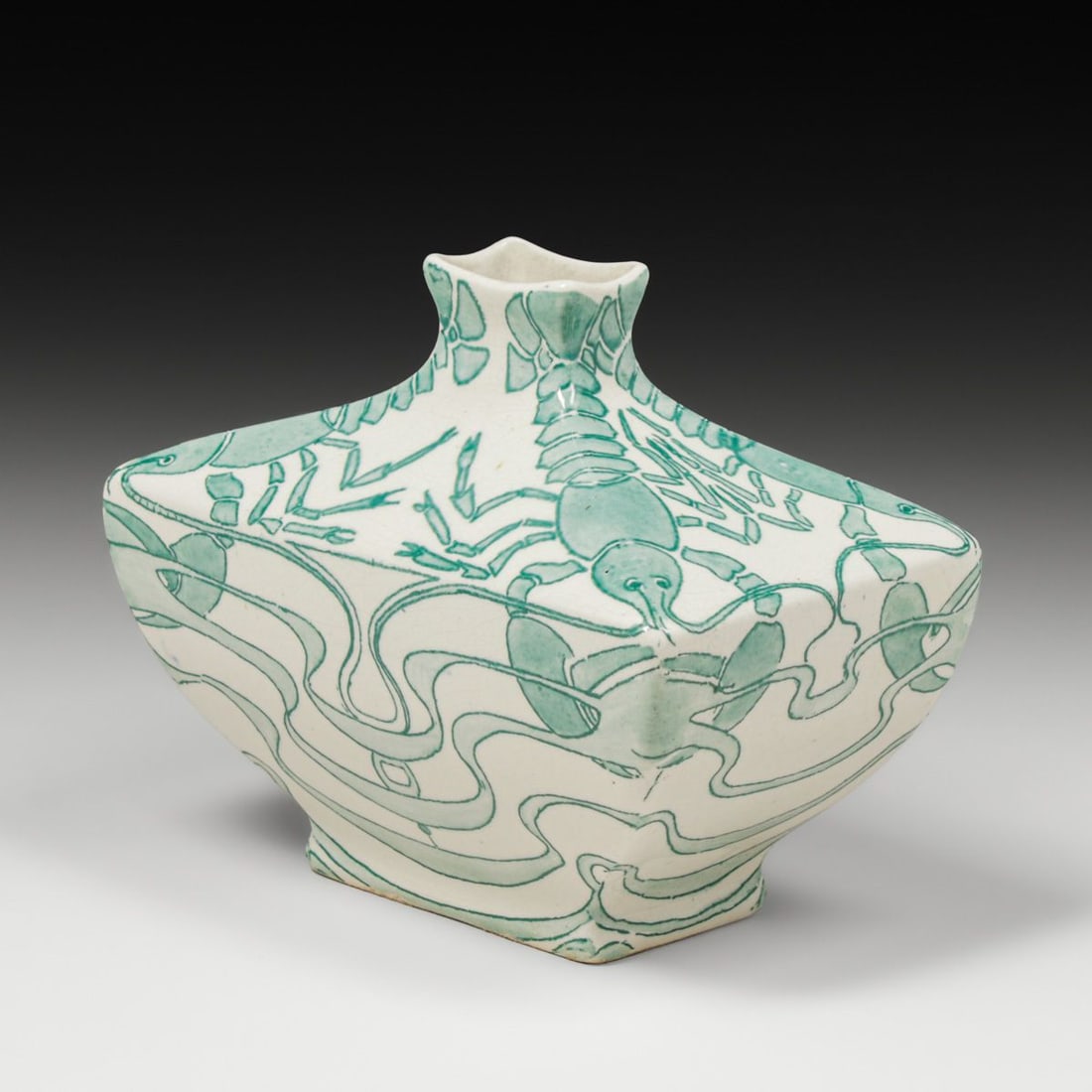 Rorstrand - Sweden Art Nouveau Lobster Vase c1910: Rorstrand - Sweden Art Nouveau Lobster Vase c1910. Signed. Perfect condition. 5.75"h x 7"w x 4"d FREE NATIONWIDE SHIPPING Free Nationwide Shipping within the lower 48 states for all purchases at our