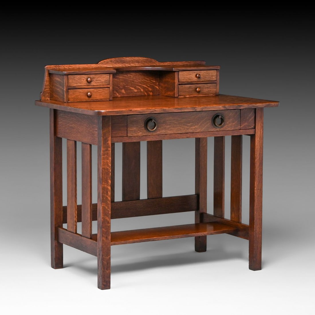 Stickley Brothers Two-Drawer Postcard Desk c1905: Stickley Brothers Two-Drawer Postcard Desk c1905. Signed. Top surface refinished perfectly to match original finish. 36"w x 36"h x 23" FREE NATIONWIDE SHIPPING Free Nationwide Shipping within the lowe