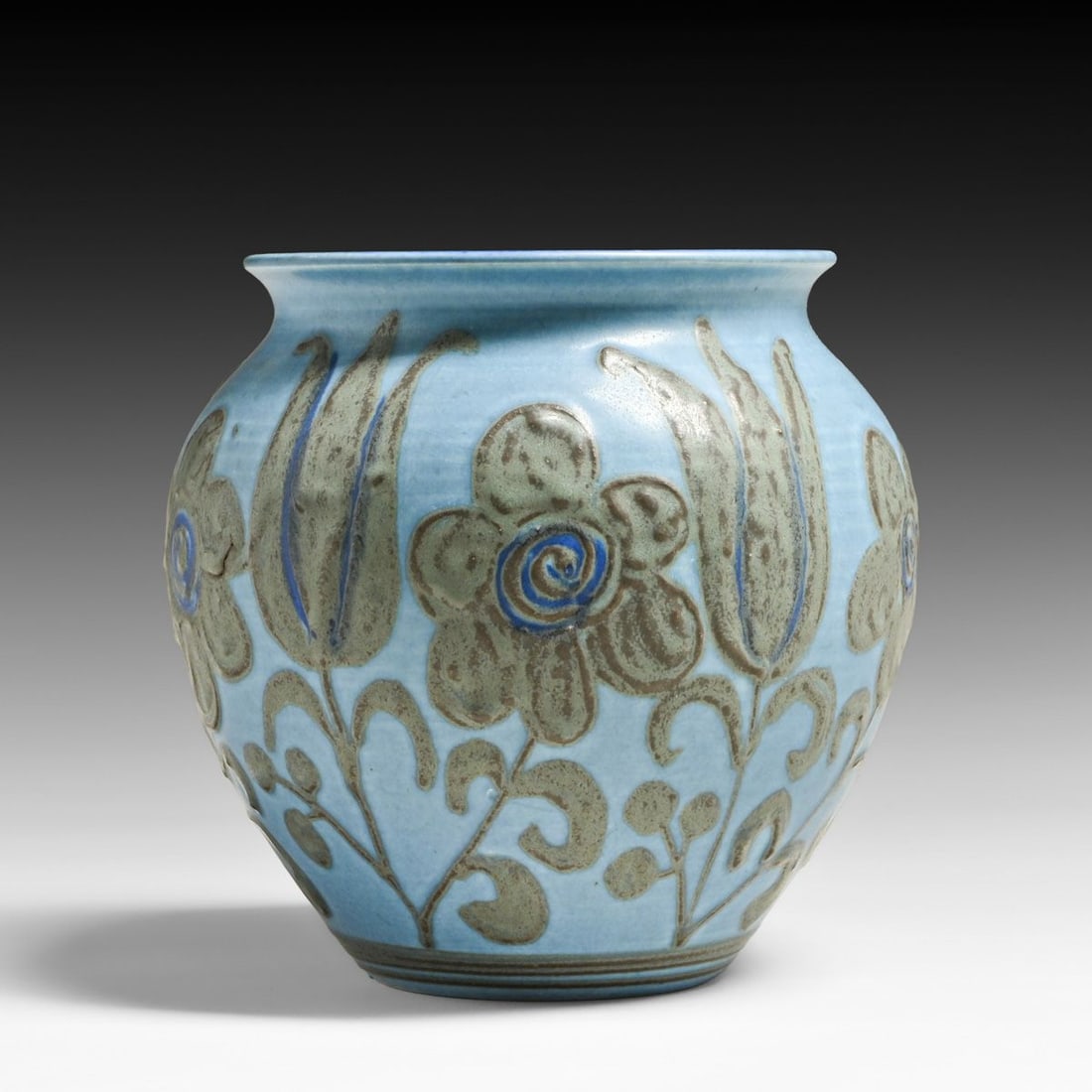 Rookwood Pottery Elizabeth Barrett Raised Floral Art Deco Vase 1927 (1 of 4)