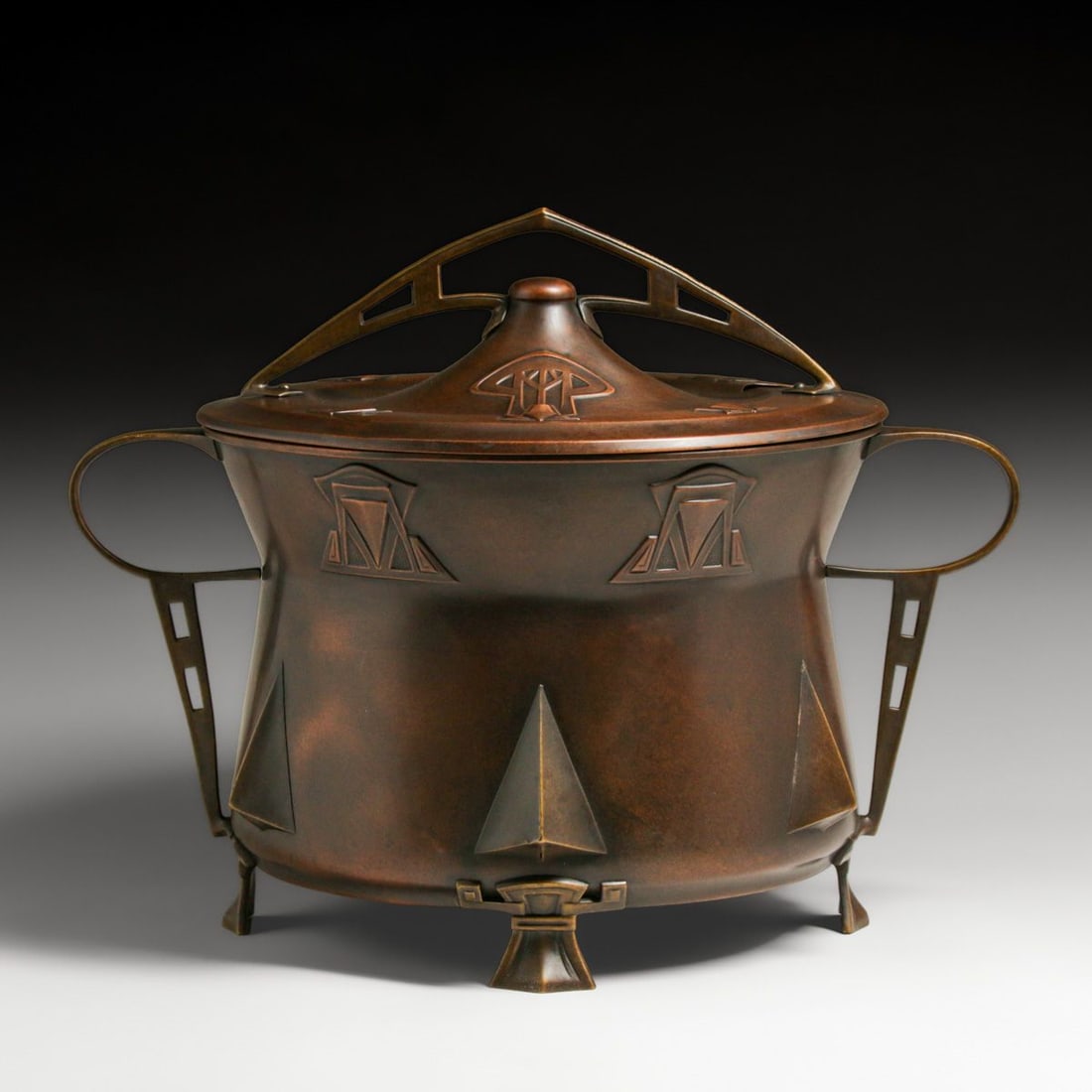 WMF - German Secessionist Copper & Brass Punch Bowl & Lid c1905: WMF - German Secessionist Copper & Brass Punch Bowl & Lid c1905. Unsigned. Excellent new patina. 14"h x 18"w FREE NATIONWIDE SHIPPING Free Nationwide Shipping within the lower 48 states for all