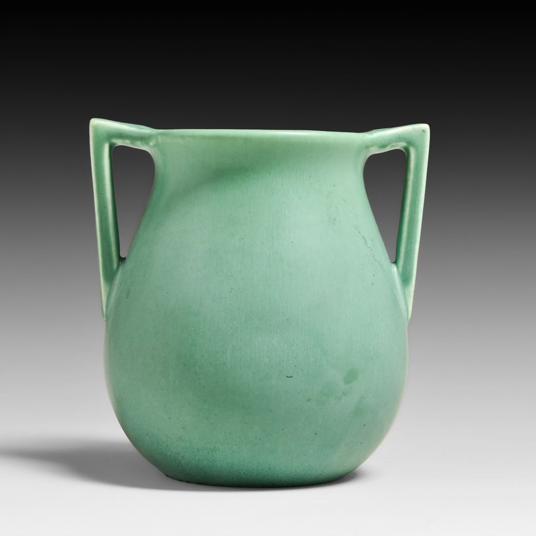 Rookwood Pottery #63 Two-Handled Matte Green Vase 1928: Rookwood Pottery #63 Two-Handled Matte Green Vase 1928. Signed. Perfect condition. 4.25"h x 4.25"w FREE NATIONWIDE SHIPPING Free Nationwide Shipping within the lower 48 states for all purchases at our