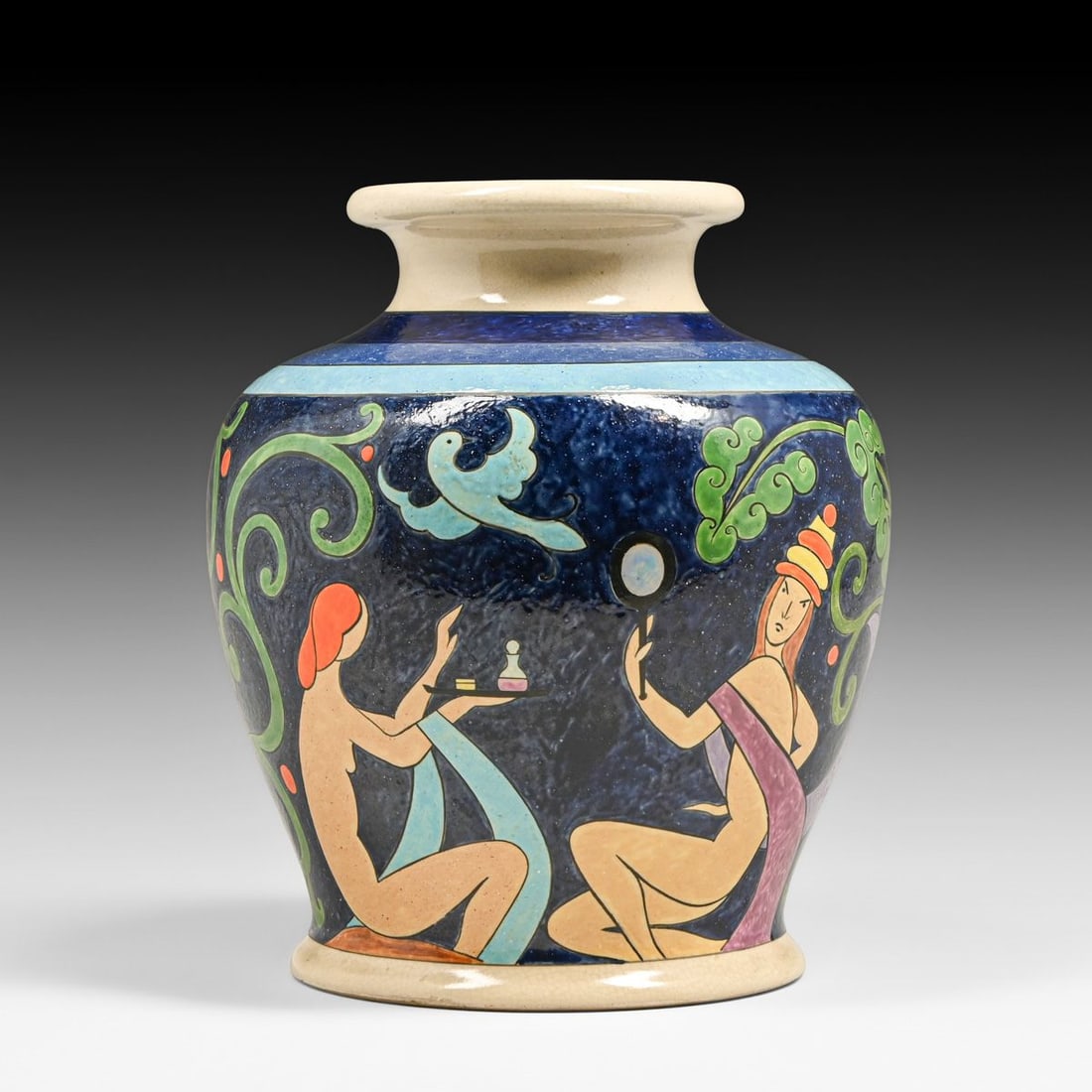 Kristof Slanina Minnesota WPA Pottery Art Deco Vase 1942: Kristof Slanina Minnesota WPA Pottery Art Deco Vase 1942. Kristof J. Slanina (1899–1978) was a Hungarian-American artist working for the Minnesota Federal Art Project (WPA). Signed. Art Nouveau