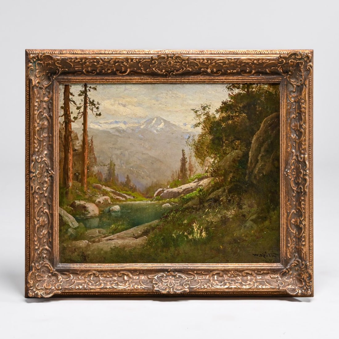 William Keith (1838-1911) California Sierras Painting "Distant Sierra Peak" c1890s (1 of 6)