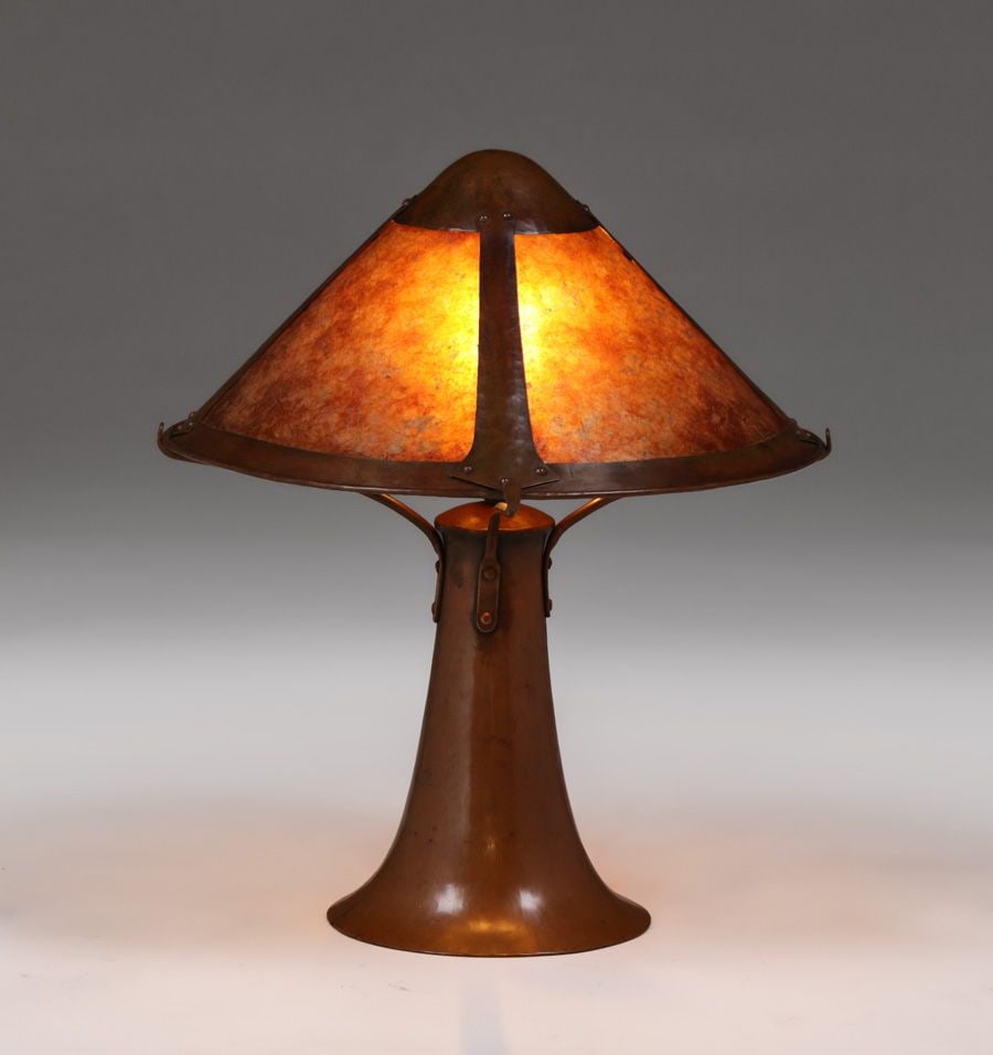 Dirk van Erp Hammered Copper & Mica Lamp c1913-1914 (1 of 8)