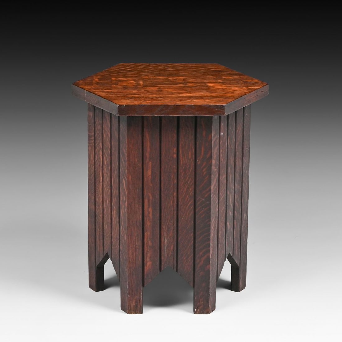 Michigan Chair Co Hexagonal Taboret c1910: Michigan Chair Co Hexagonal Taboret c1910. Unsigned. Excellent original finish. 18"h x 16"d FREE NATIONWIDE SHIPPING Free Nationwide Shipping within the lower 48 states for all purchases at our