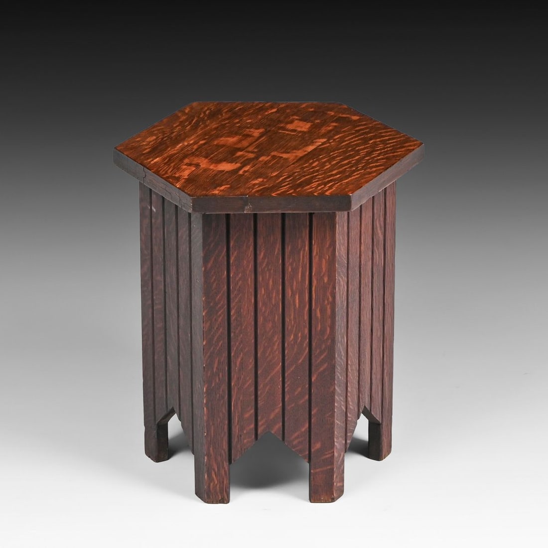 Michigan Chair Co Hexagonal Taboret c1910 - 3