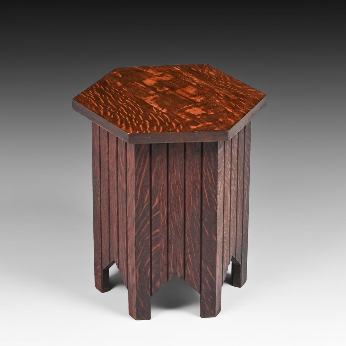 Michigan Chair Co Hexagonal Taboret c1910 - 4