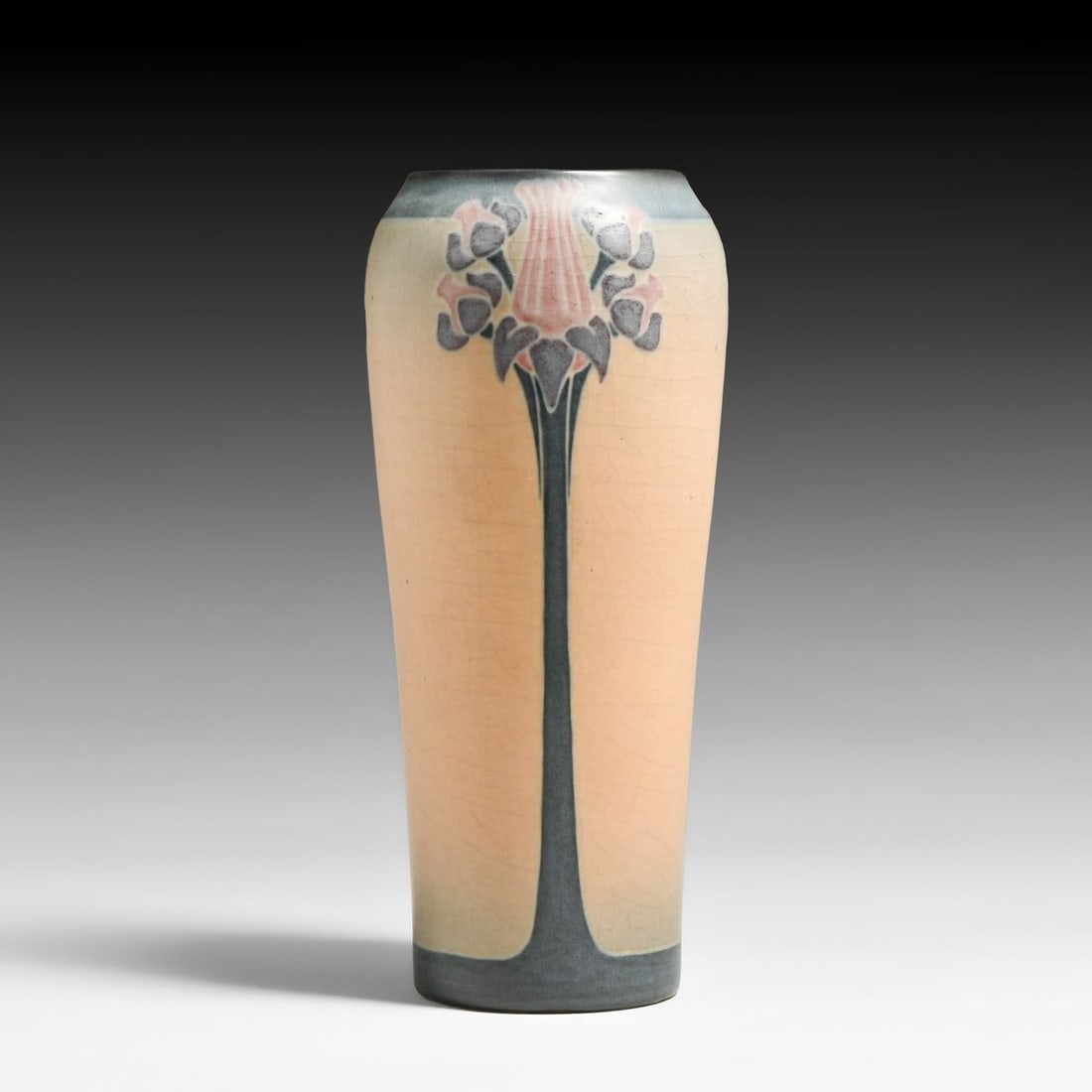 Rookwood Pottery Sara Sax Floral Vellum Vase 1915: Rookwood Pottery Sara Sax Floral Vellum Vase 1915. Signed. X'd, otherwise perfect condition. 9.5"h x 4.25"d FREE NATIONWIDE SHIPPING Free Nationwide Shipping within the lower 48 states for all