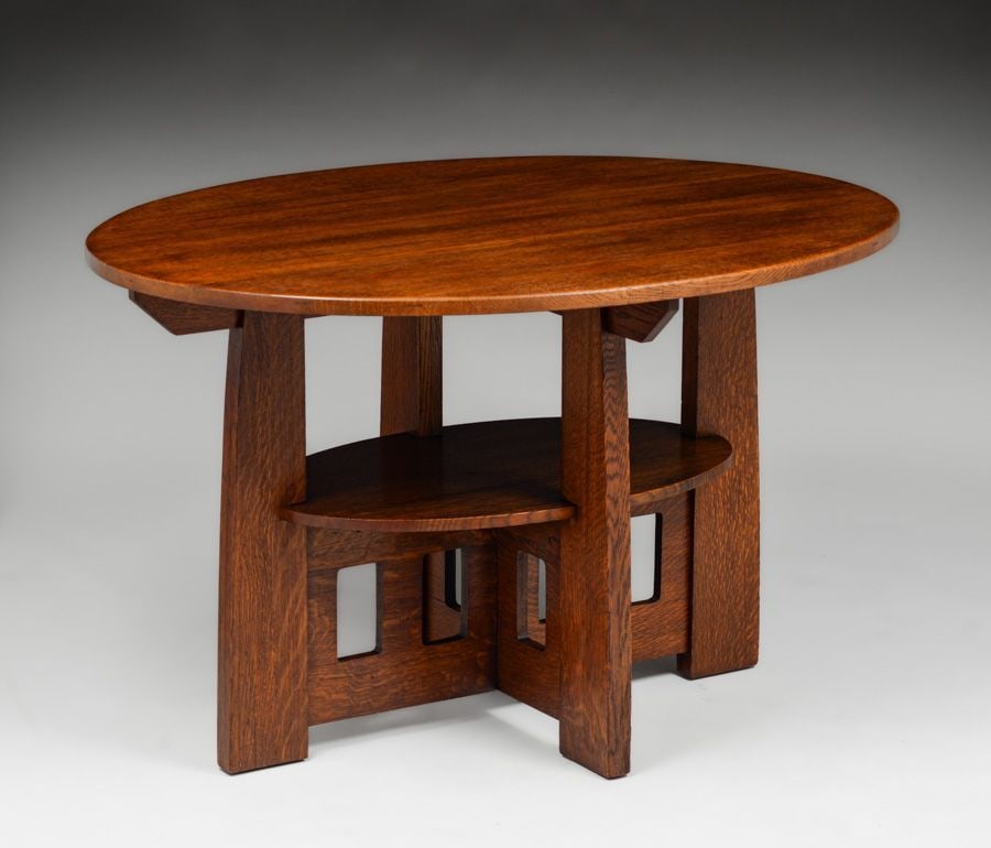 Limbert Double Oval Cutout Table c1910 - 3