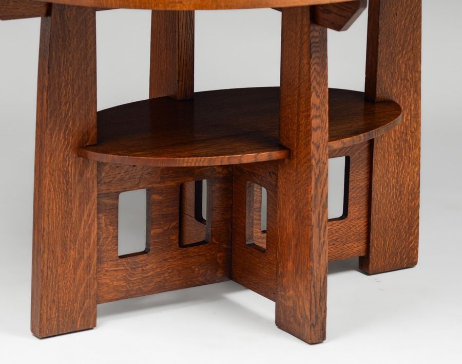 Limbert Double Oval Cutout Table c1910 - 4