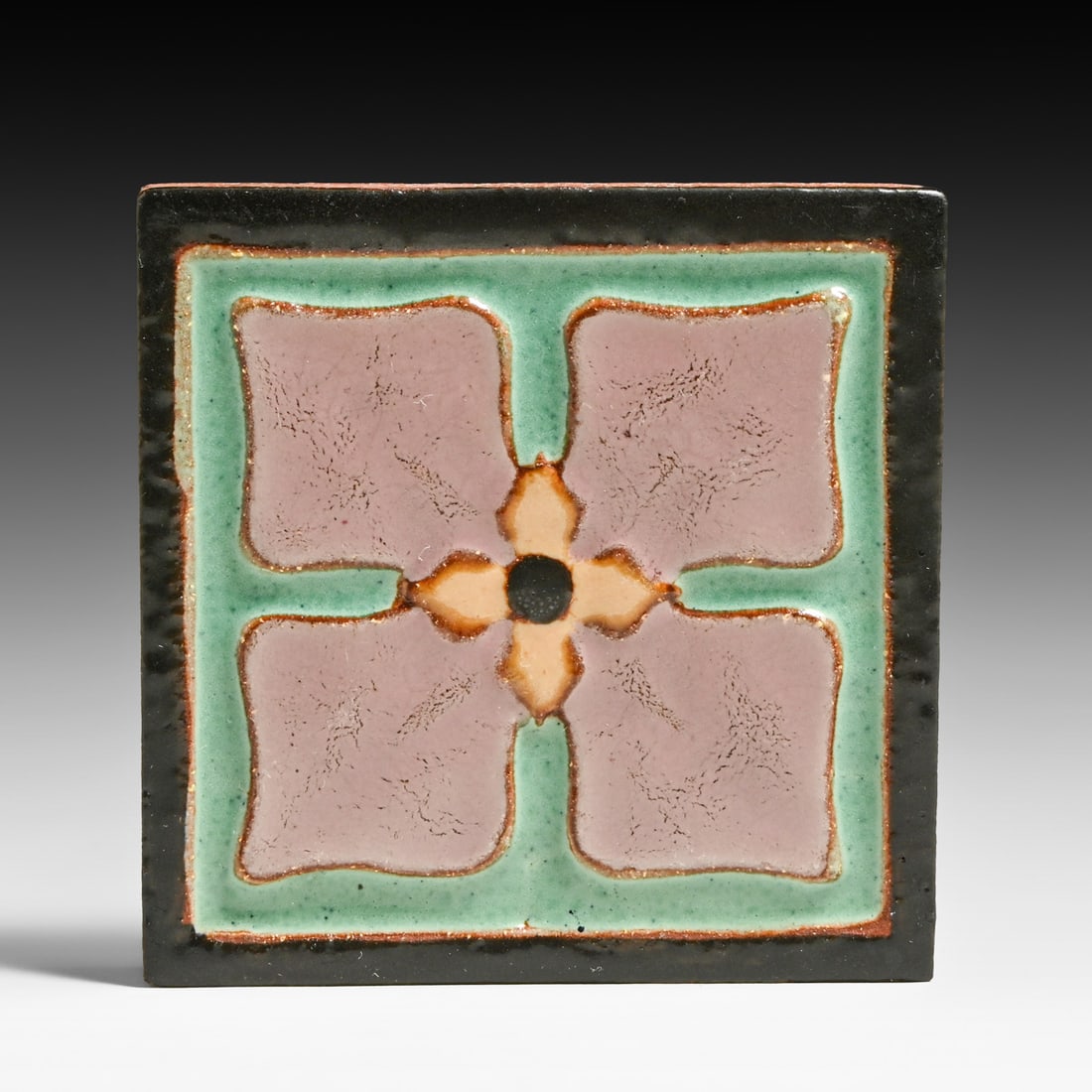 Mosaic Tile Co Four-Color Tile c1920s: Mosaic Tile Co Four-Color Tile c1920s. Signed. Perfect condition. 4.25" x 4.25" FREE NATIONWIDE SHIPPING Free Nationwide Shipping within the lower 48 states for all purchases at our Two-Day Auction.
