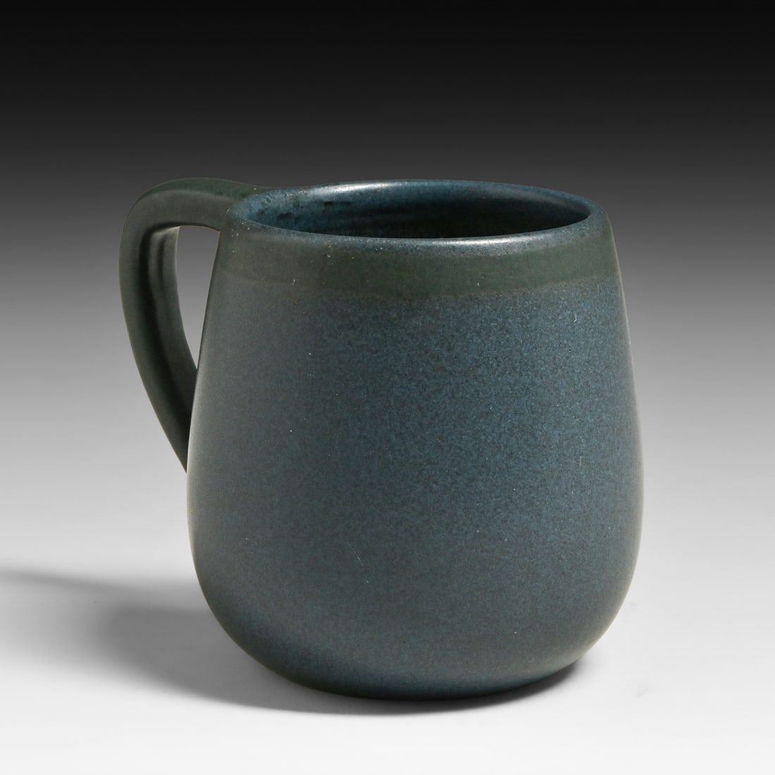 Marblehead Pottery Dark Matte Blue Mug c1910 - 2