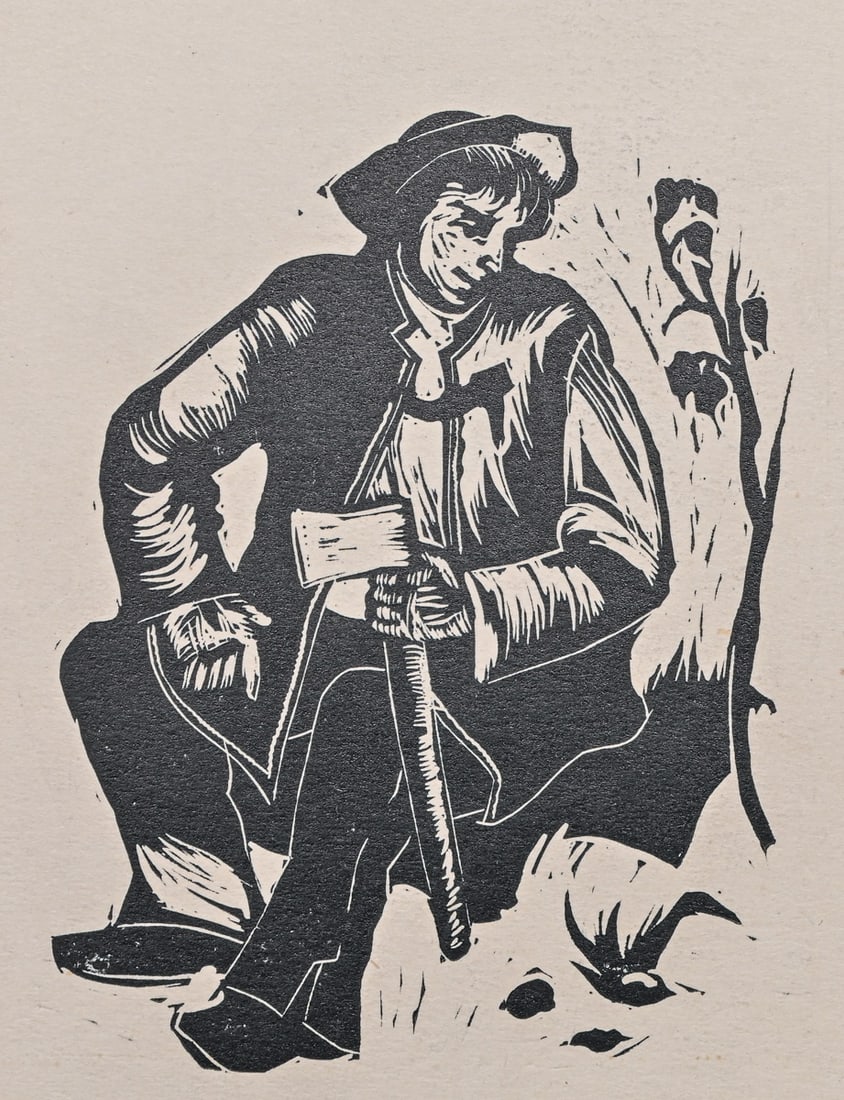 Tadeusz Kulisiewicz (Polish, 1899-1988) Woodcut Goral Man (Góral) 1938: Tadeusz Kulisiewicz (Polish, 1899-1988) Woodcut Goral Man (Góral) 1938. Unsigned. Excellent condition. Unframed 8.75"h x 6.5"w FREE NATIONWIDE SHIPPING Free Nationwide Shipping within the lower 48 st