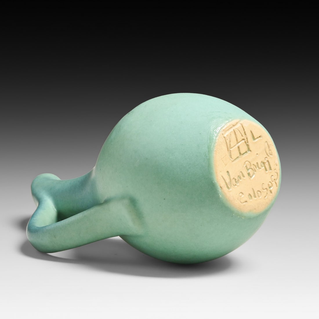Van Briggle Matte Turquoise Small Pitcher c1960s - 5
