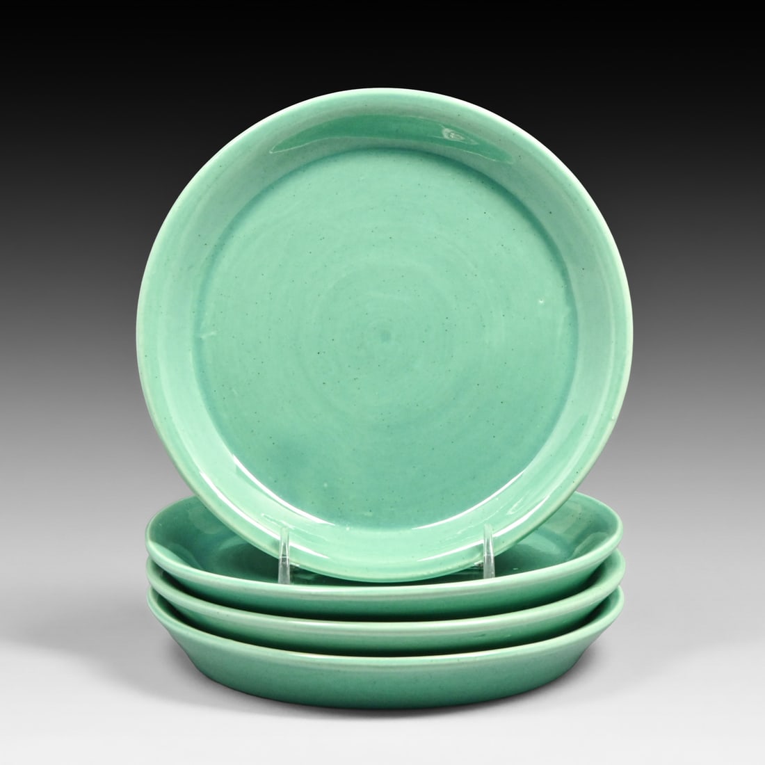 Bauer Pottery 6.5" Mint Green Dessert Bread Plates c1930s - 2