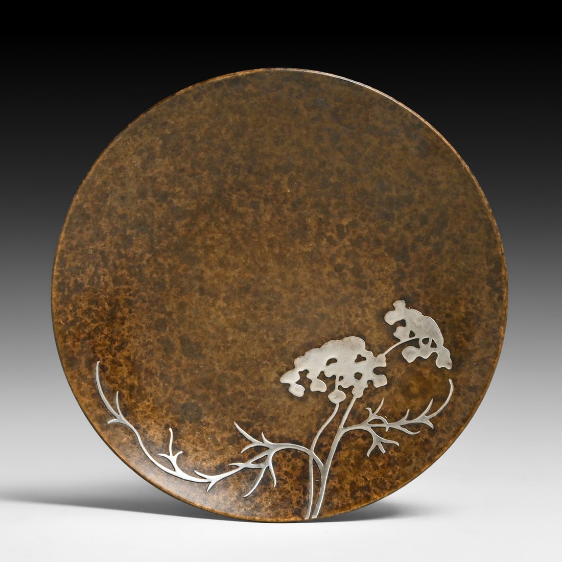 Heintz #556 Sterling on Bronze Wild Flowers Overlay Card Tray c1915: Heintz #556 Sterling on Bronze Wild Flowers Overlay Card Tray c1915. Signed. Excellent new patina. 4.75"d FREE NATIONWIDE SHIPPING Free Nationwide Shipping within the lower 48 states for all