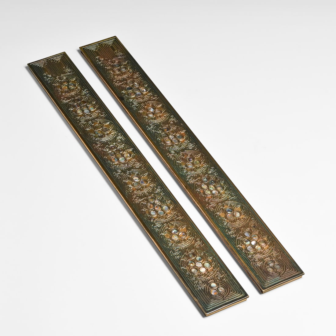 Tiffany Studios #1152 "Abalone" Pattern Long Blotter Ends c1910s (1 of 6)