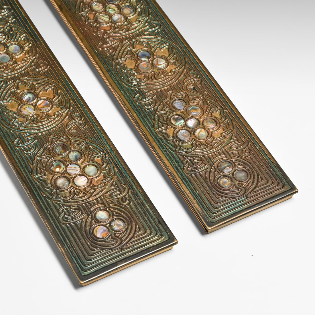 Tiffany Studios #1152 "Abalone" Pattern Long Blotter Ends c1910s - 2