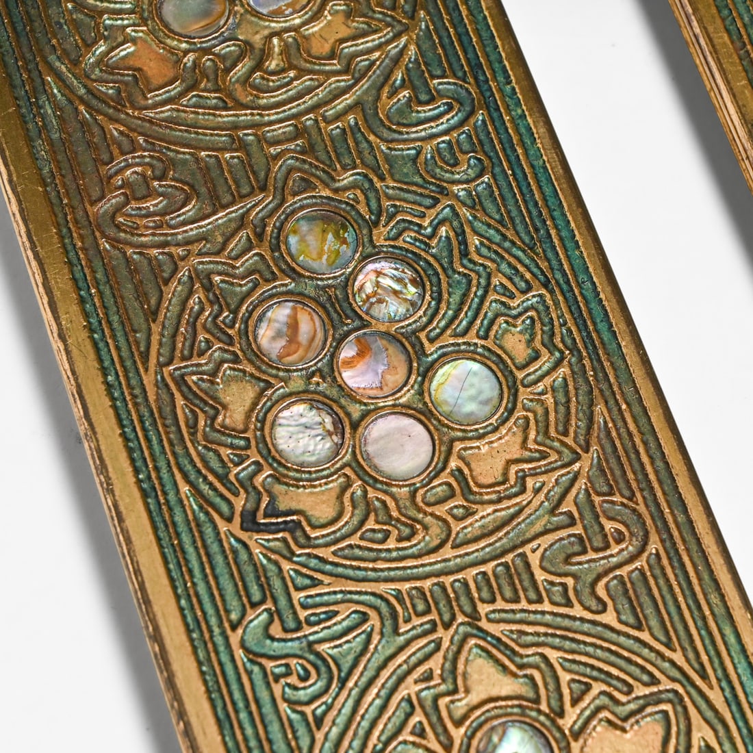 Tiffany Studios #1152 "Abalone" Pattern Long Blotter Ends c1910s - 3
