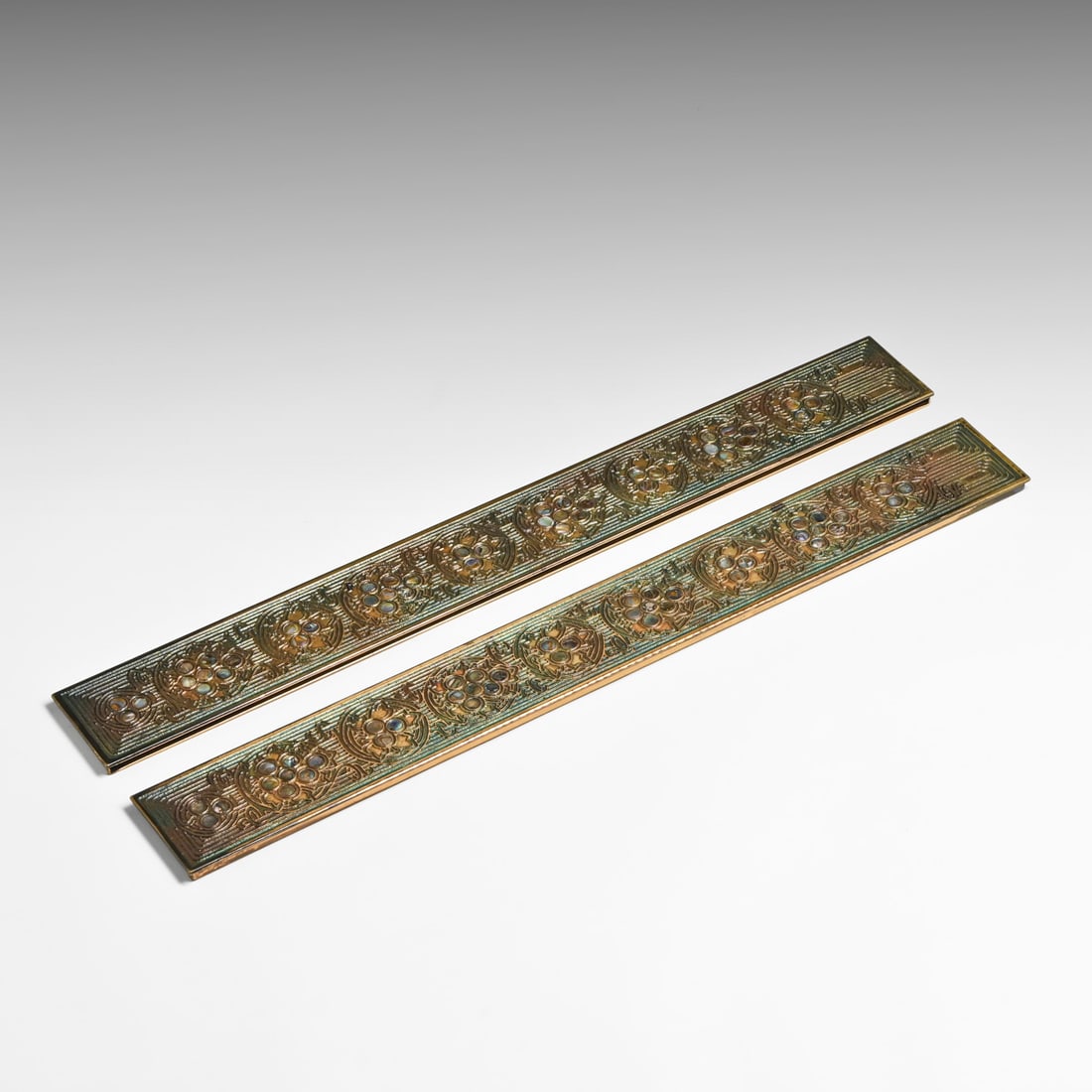 Tiffany Studios #1152 "Abalone" Pattern Long Blotter Ends c1910s - 4