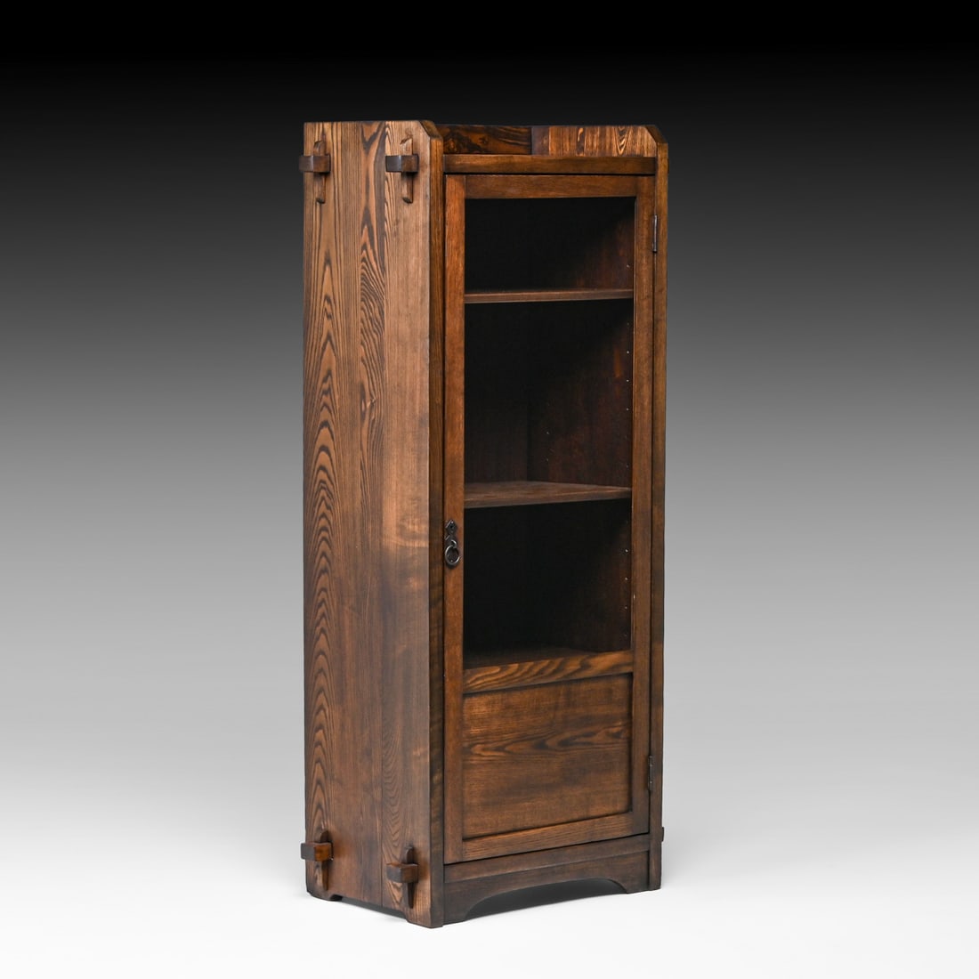 Limbert #320 One-Door Chestnut Bookcase c1902-1905: Limbert #320 One-Door Chestnut Bookcase c1902-1905. Unsigned. Back panel very nicely replaced. Color added to original finish. 54"h x 24"w x 14"d FREE NATIONWIDE SHIPPING Free Nationwide Shipping with