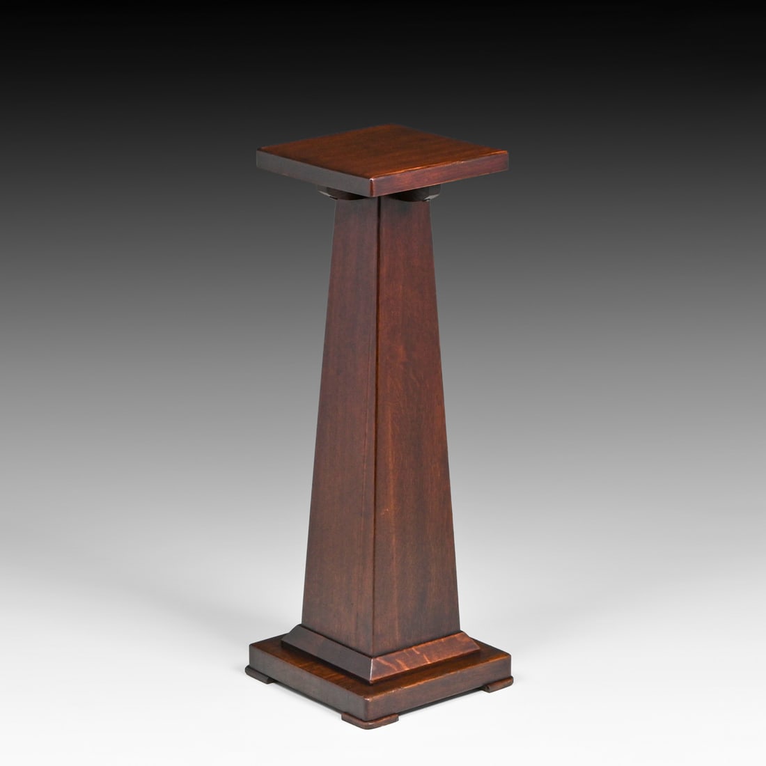 Limbert Tall Oak Pedestal c1910: Limbert Tall Oak Pedestal c1910. Signed with branded mark. Color added to original finish. 34.5"h x 12.5" x 12.5" FREE NATIONWIDE SHIPPING Free Nationwide Shipping within the lower 48 states for all