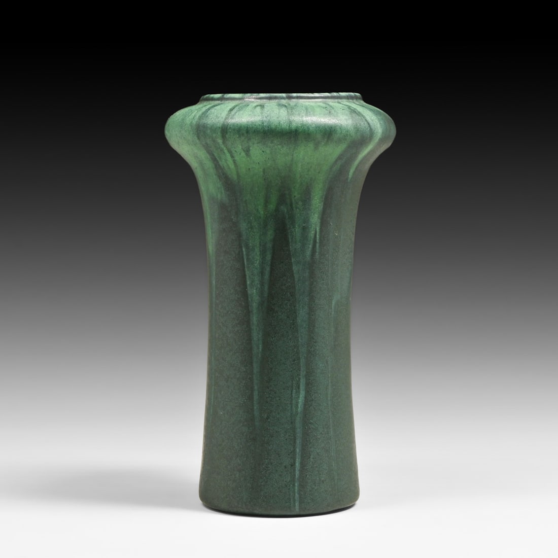 Peters & Reed Matte Green Shadow Ware Drip Vase c1920s (1 of 5)