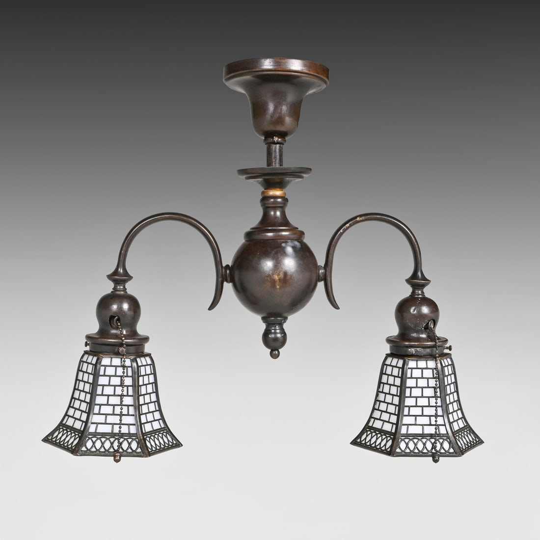 Handel Double Overlay Hanging Light c1910 - 10