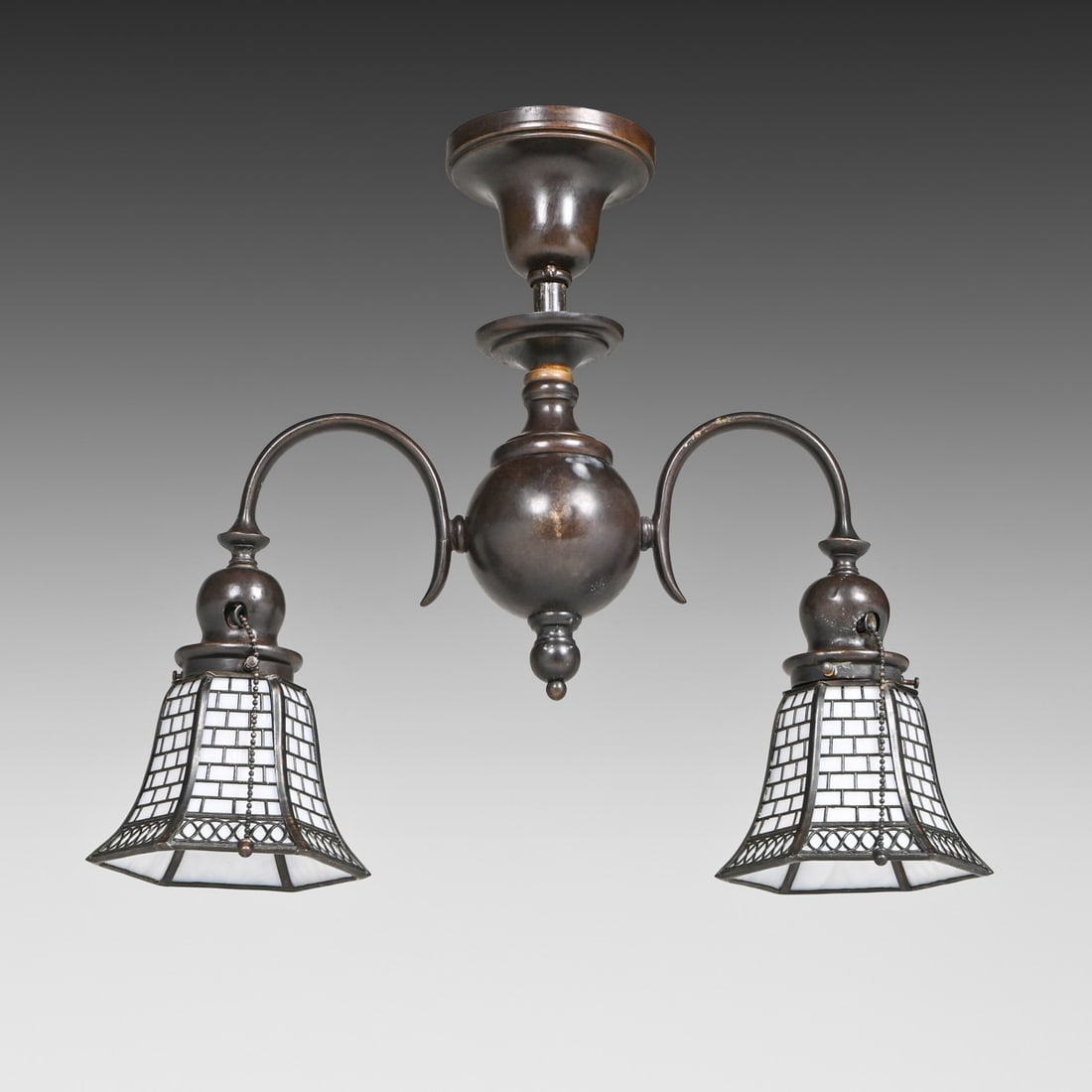 Handel Double Overlay Hanging Light c1910 - 2
