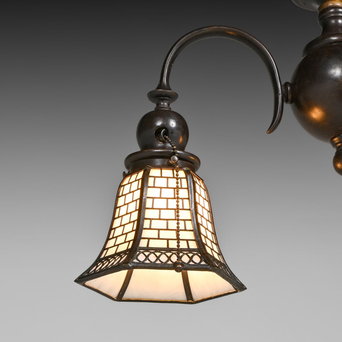 Handel Double Overlay Hanging Light c1910 - 4