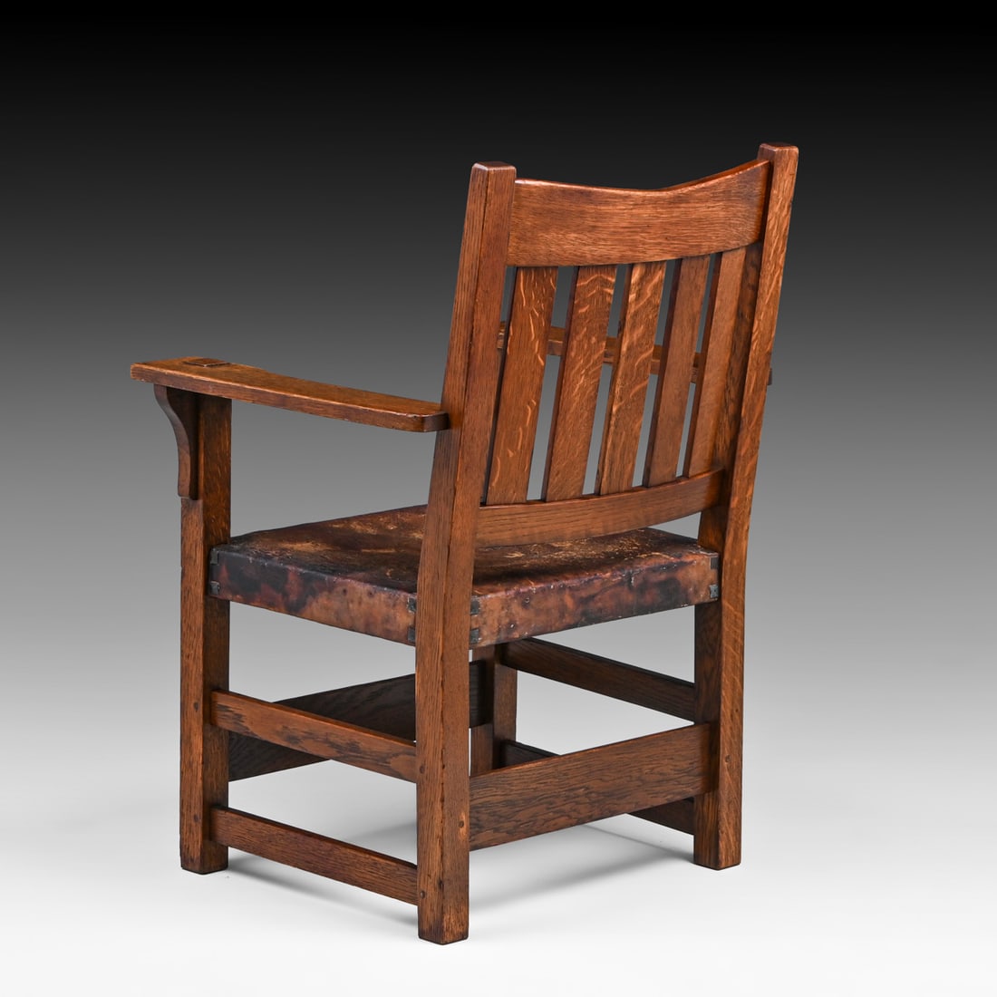 Gustav Stickley V-Back Armchair c1910 - 3
