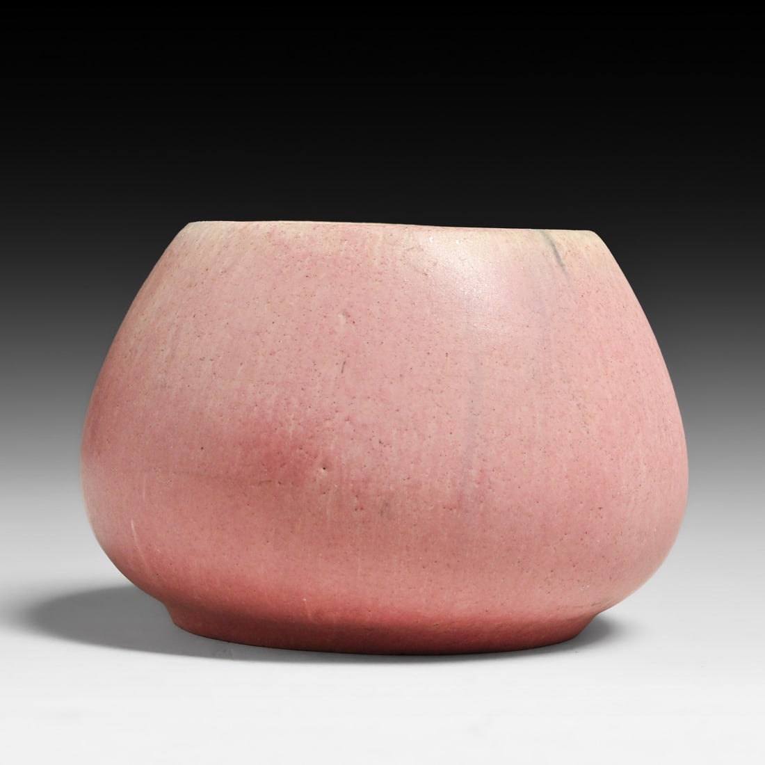 Fulper Pottery Matte Pink Vase c1910s: Fulper Pottery Matte Pink Vase c1910s. Glazed over signature. Needs cleaning, otherwise perfect condition. 4.25"d x 3.25"h FREE NATIONWIDE SHIPPING Free Nationwide Shipping within the lower 48 states