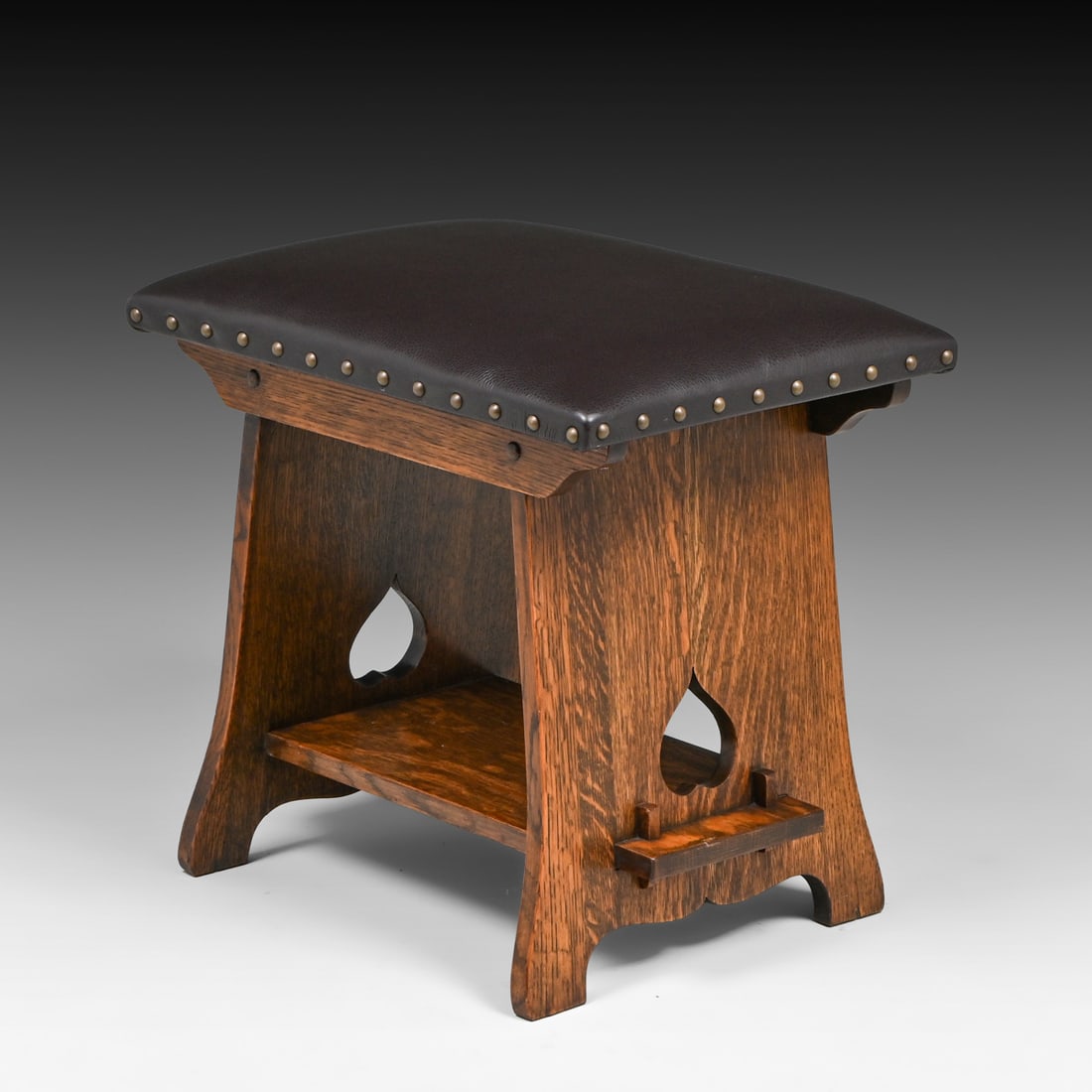 Large Limbert Oak Cricket Footstool c1910 - 4