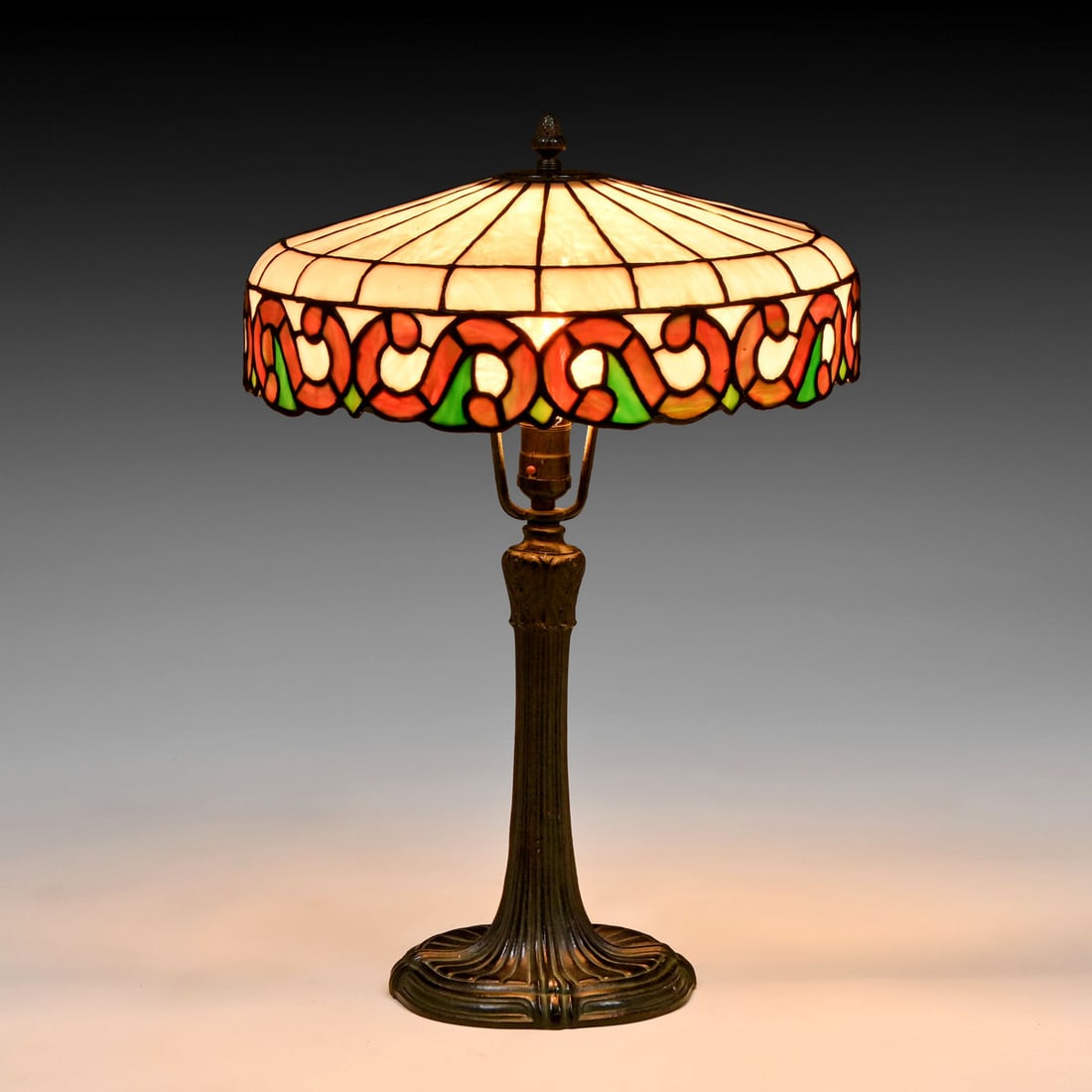J.A Whaley Co - New York Leaded Glass Lamp c1915: J.A Whaley Co - New York Leaded Glass Lamp c1915. Unsigned. Leaded glass shade in near perfect condition. Excellent original patina. 22.5"h x 16"d FREE NATIONWIDE SHIPPING Free Nationwide Shipping
