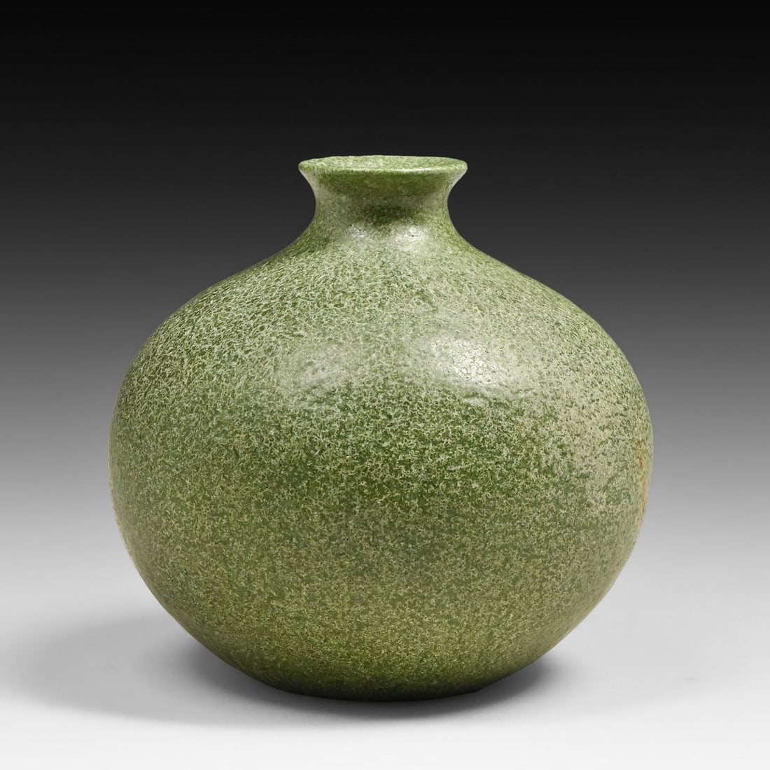 Grueby Pottery Spherical Matte Green Vase c1905: Grueby Pottery Spherical Matte Green Vase c1905. Signed. Invisible professional restoration to rim chips, otherwise perfect condition. 4 1/8"h x 4"d FREE NATIONWIDE SHIPPING Free Nationwide Shipping