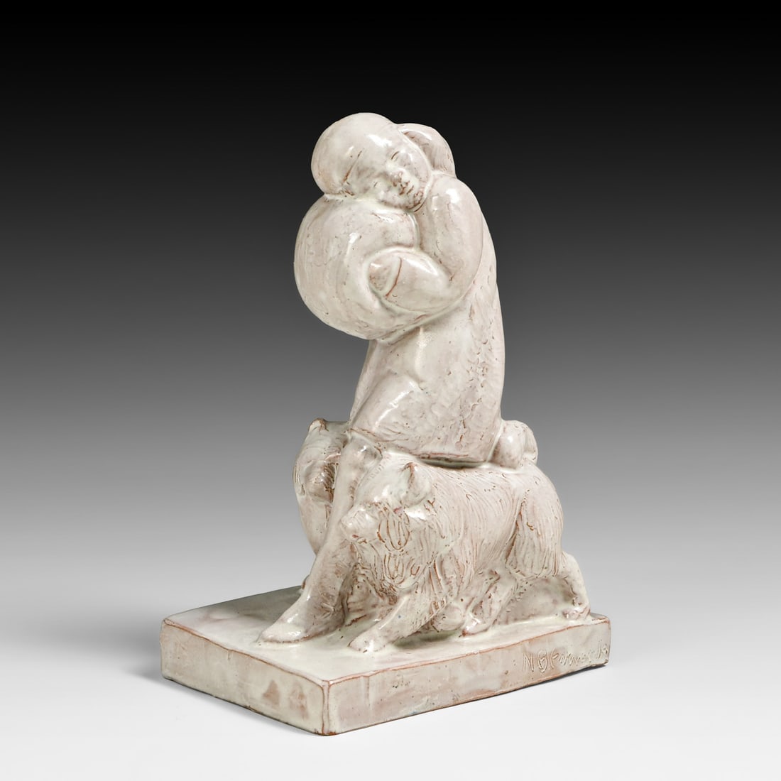 Nancy Bixby Edwards (1908-1988) Minnesota WPA Federal Art Project Ceramic Eskimo & Sled Dogs (1 of 8)