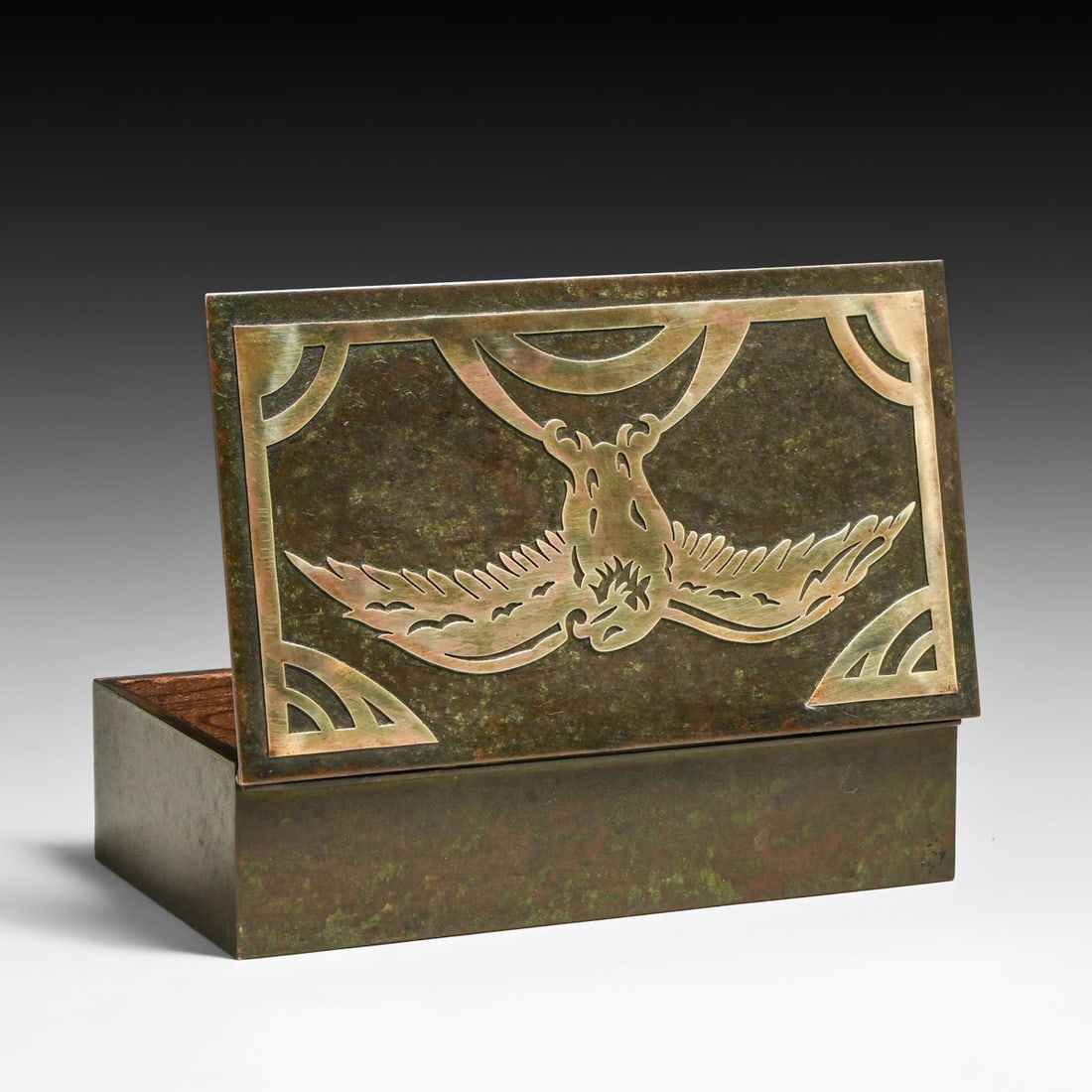 Silvercrest Sterling Silver on Bronze Eagle Box c1920s - 2