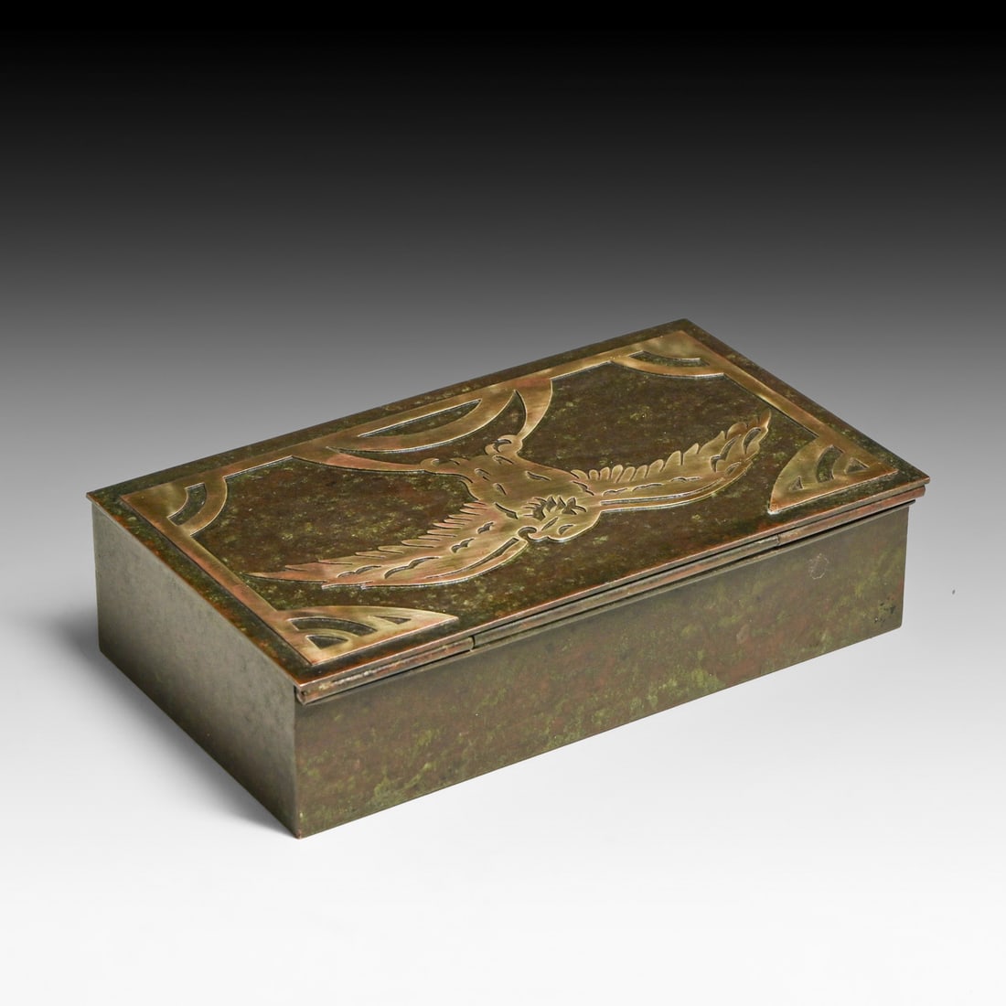 Silvercrest Sterling Silver on Bronze Eagle Box c1920s - 3