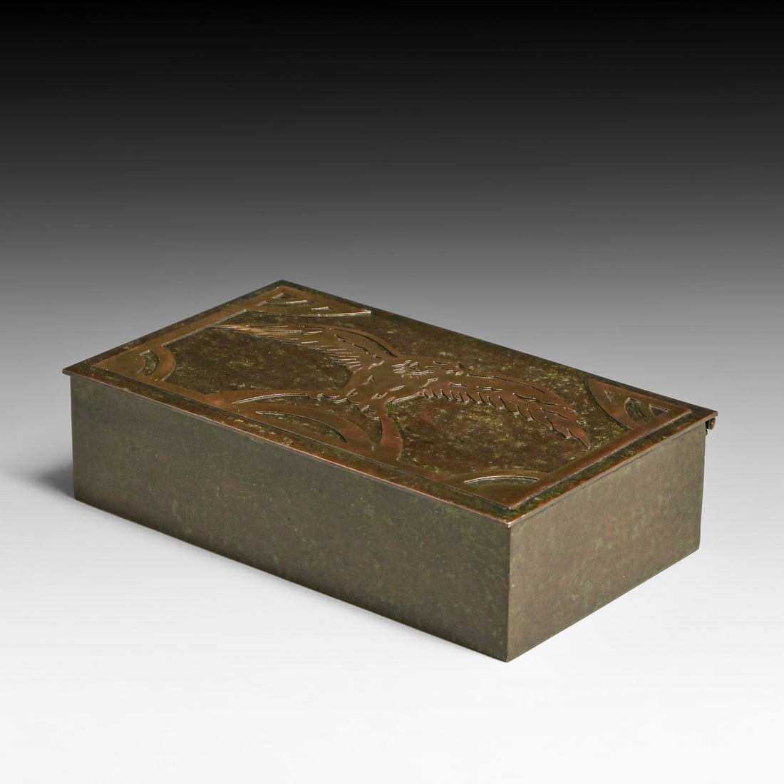 Silvercrest Sterling Silver on Bronze Eagle Box c1920s - 4