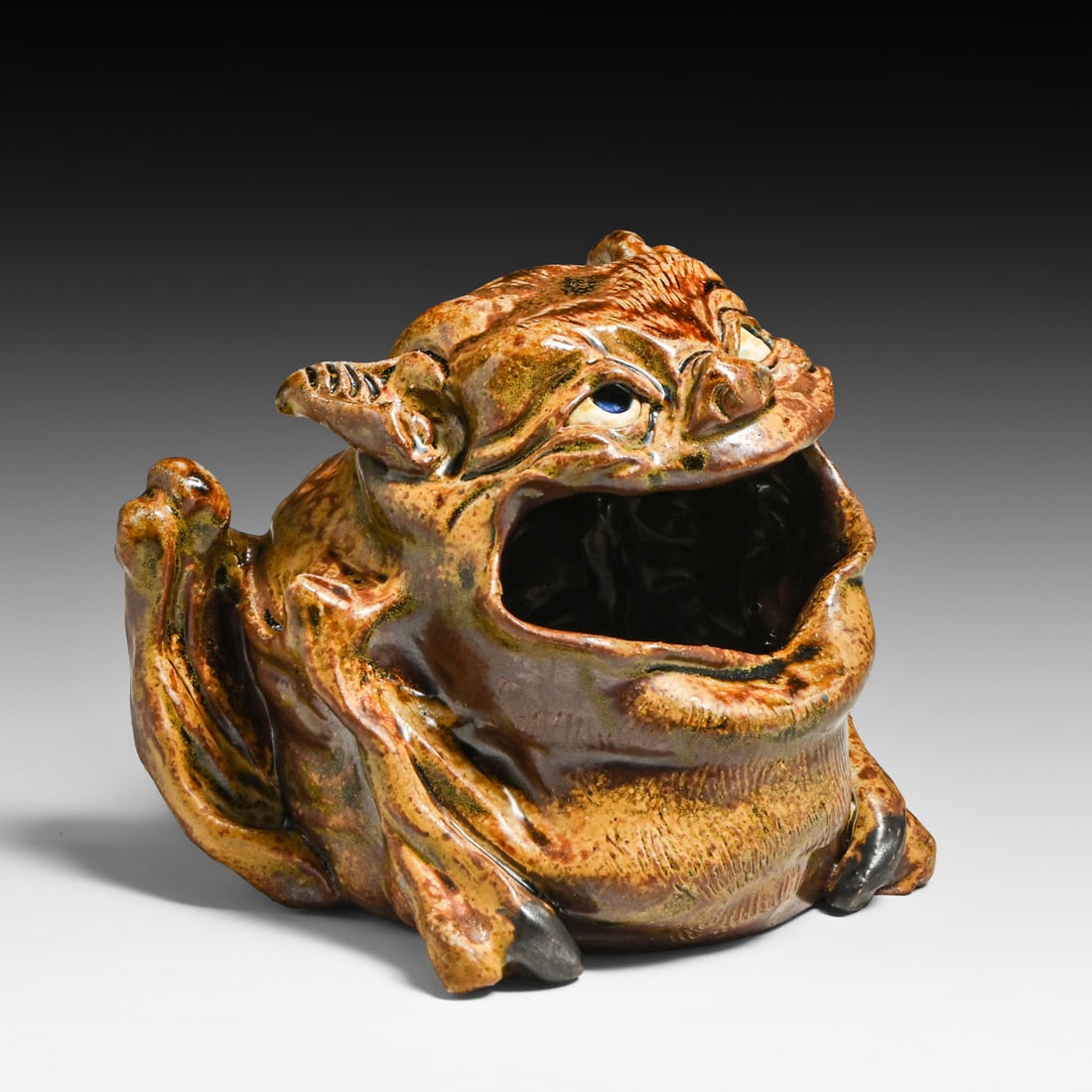 Bur Oak Pottery - Laura Klein - Johnson Creek, WI Grotesque Figural Spoon Warmer c2010s (1 of 8)