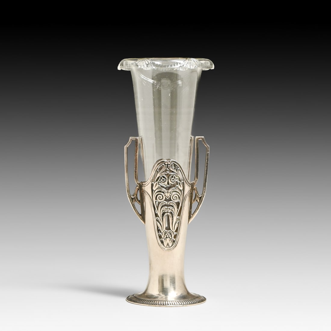WMF - German Art Nouveau Silver-Plated Vase with Glass Liner c1910s: WMF - German Art Nouveau Silver-Plated Vase with Glass Liner c1910s. Signed. Excellent condition. Original glass liner in perfect condition. 7"h x 2.75"w FREE NATIONWIDE SHIPPING Free Nationwide Shipp