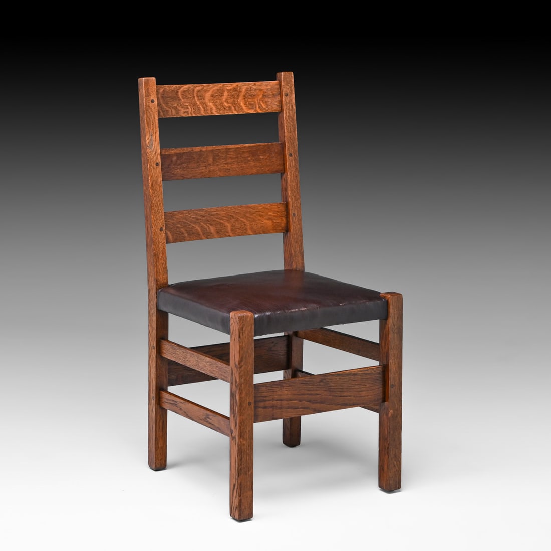 Gustav Stickley #306 1/2 Ladder Back Side Chair c1910: Gustav Stickley #306 1/2 Ladder Back Side Chair c1910. Signed. Excellent original finish. Rock solid sturdy. 35.75"h x 17"w x 16.75"d FREE NATIONWIDE SHIPPING Free Nationwide Shipping within the lower