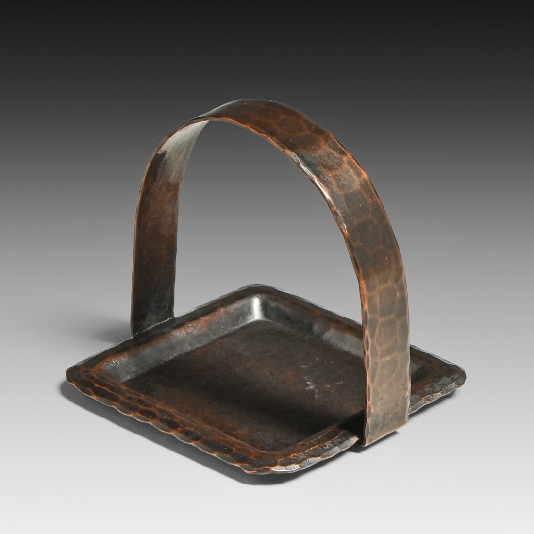 Roycroft Hammered Copper Square Handled Tray c1920s - 2