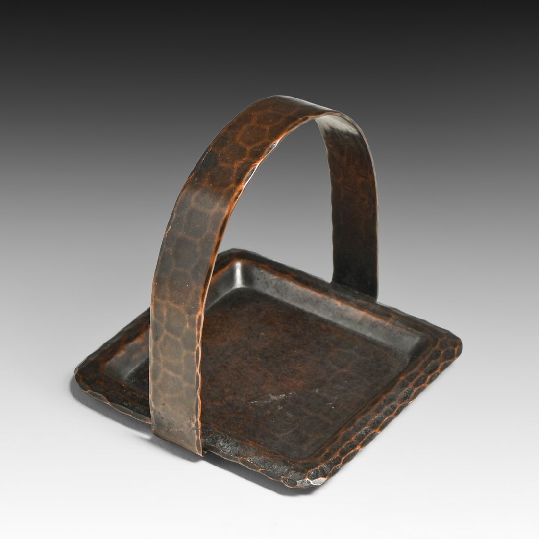 Roycroft Hammered Copper Square Handled Tray c1920s - 3