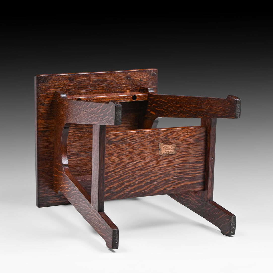 Stickley Brothers Square Oak Taboret c1910 - 4