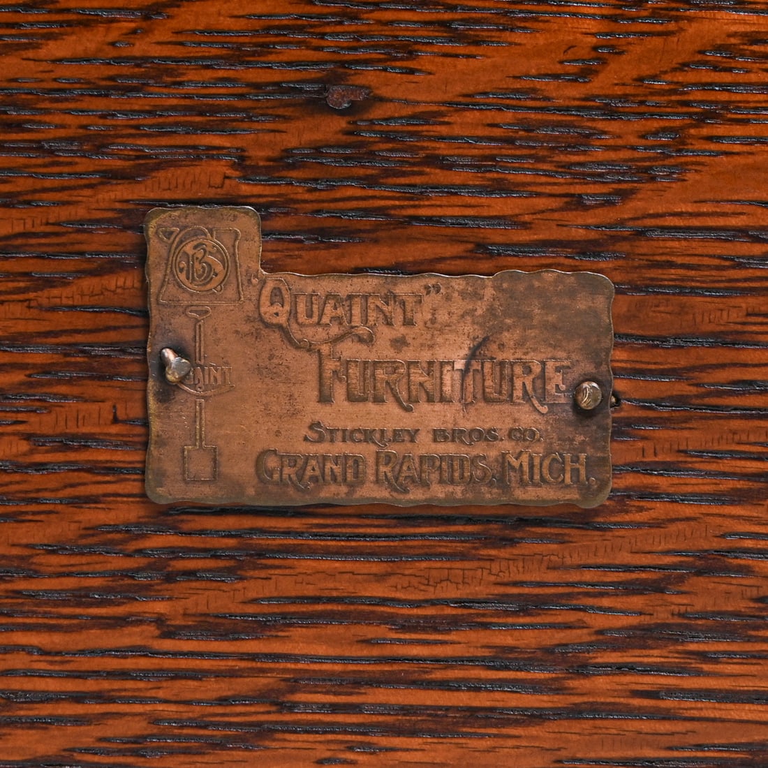 Stickley Brothers Square Oak Taboret c1910 - 5