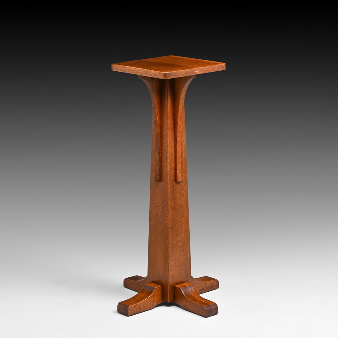 L&JG Stickley Square Oak Pedestal c1910: L&JG Stickley Square Oak Pedestal c1910. Unsigned. Very nice old refinish. Very sturdy. 36"h x 18.5" x 18.5" (top 12" x 12") FREE NATIONWIDE SHIPPING Free Nationwide Shipping within the lower 48