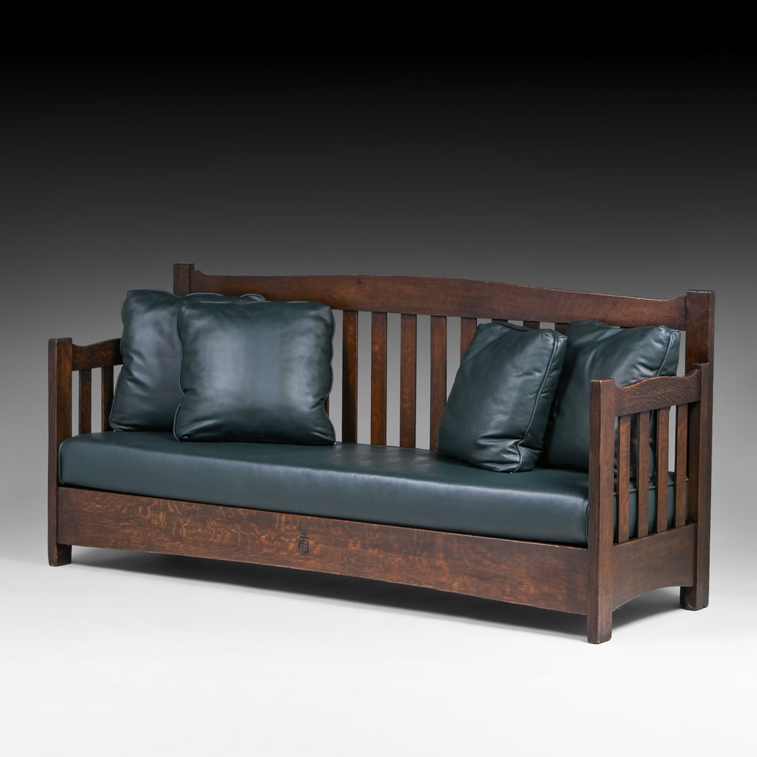 Roycroft #095 Oak Davenport Sofa c1905: Roycroft #095 Oak Davenport Sofa c1905. Signed. Very nicely refinished. Very sturdy. 77"w x 36.5"h x 25.5"d FREE NATIONWIDE SHIPPING Free Nationwide Shipping within the lower 48 states for all purchas
